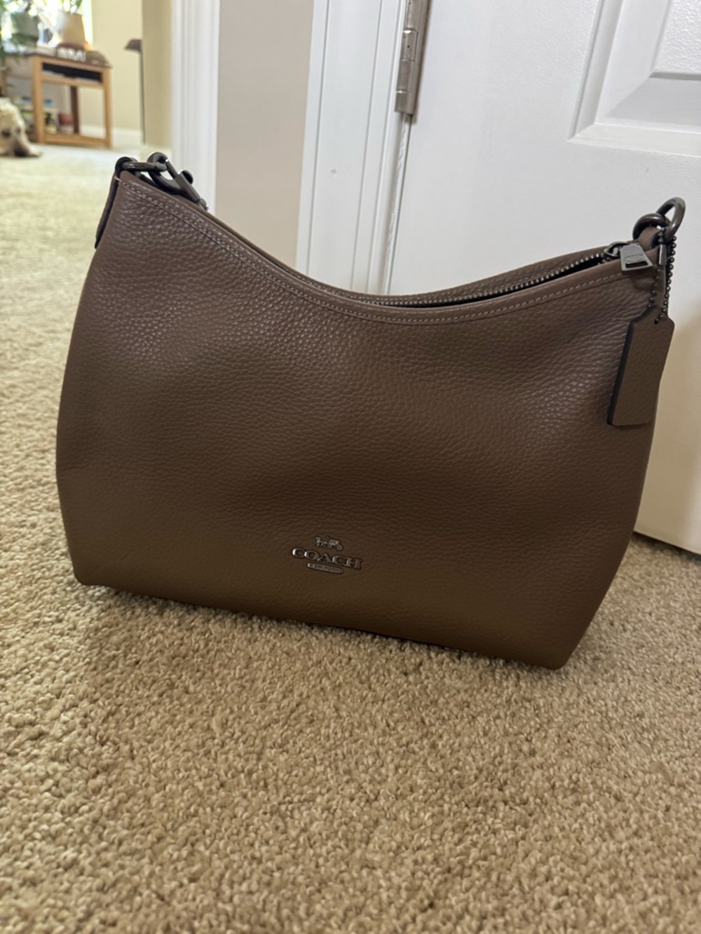Coach Taupe Leather Shoulder Bag